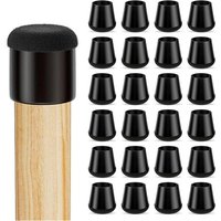 Air Stuhlbeinschoner mit Filz - 32 Stück - Kappen 12-16mm - Mit Anti-Kratz-Filz - Rund - Schwarz - Bodenschutz - Stuhlbeinsocken - Schwarz – Bild 2