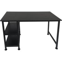 Schreibtisch Computertisch - mit Ablagefächern - schwarzes Metallholz - 110 cm breit – Bild 2