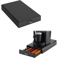BRASQ Kapselhalter für Nespresso-Kapseln - Aufbewahrungsbox mit Schublade - 50 Tassen - Kaffeetassenhalter Schwarz – Bild 2