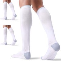 Travelhawk Compression Socks White - 3 Stück - Laufsocken - Premium-Kompressionssocken - Laufsocken - Feuchtigkeitstransport - Skisocken - Vorbeugung von Verletzungen & Muskelkater - S/M – Bild 2