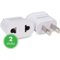 Travelhawk Reisestecker EU zu US/USA - Weltstecker - Weltstecker - Reisestecker Typ A - 2 Stück - Weiß – Bild 2