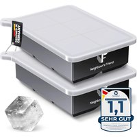 Whisky & Longdrinks - Platinsilikon Eiswürfelform mit Deckel spülmaschinengeeignet - Rieseneiswürfelform XL