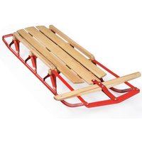 Coast Holz- und Stahlschlitten mit Schlittschuhen und Lenker - 137x58x16 cm - Farbe Rot & Holz - Für Erwachsene und Kinder ab 5 Jahren - Maximale Belastbarkeit 150 kg – Bild 2