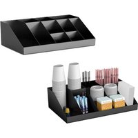 BRASQ CO100 Kaffee- & Tee-Organizer - Geräumige Aufbewahrungsbox mit 10 Fächern - Tee-Organizer - Kaffeestation - Schwarz – Bild 2