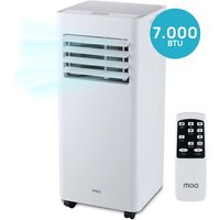 MOA Mobiles Klimagerät - 7.000 BTU - Mit Fernbedienung - Bis zu 22m² - Für Wohn- und Schlafzimmer - Klimagerät mit Entfeuchtungsfunktion - Fensterabdichtung - Weiß – Bild 2