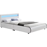 Polsterbett Sevilla - 140 x 200 cm - Weiß - LED-Beleuchtung – Bild 2