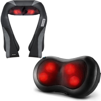 Auronic Nackenmassagegerät und Rückenmassagegerät Bundle - Wärmefunktion - Elektrisch - Schwarz/Grau – Bild 2