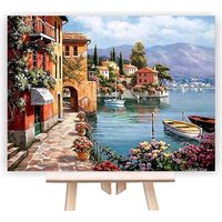 Malerei auf Nummer Erwachsene - Do It Yourself Malerei - Happy Italy - Italien - Blumen und Pflanzen - Wasser - 40x50 cm - Leinwand – Bild 2